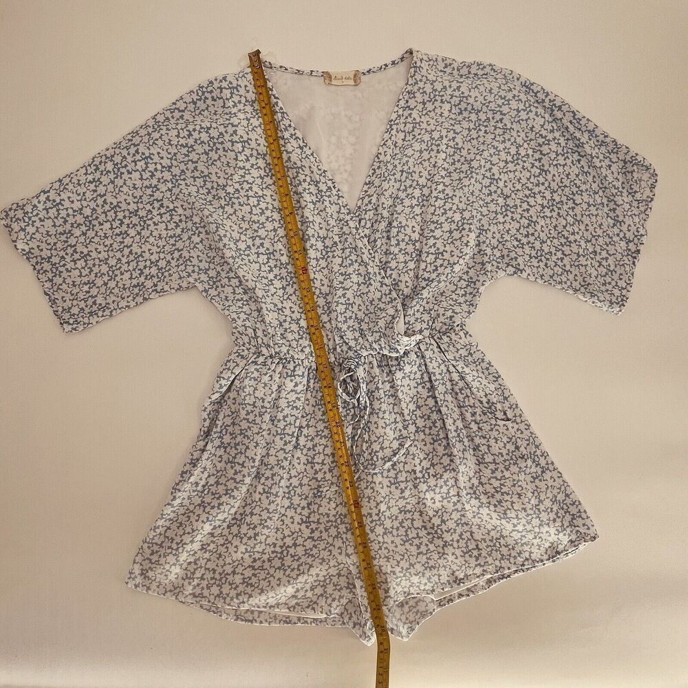 Altar’d State Blue & White Floral Flowy Waist Tie Romper Size Small CL016 - Picture 6 of 14